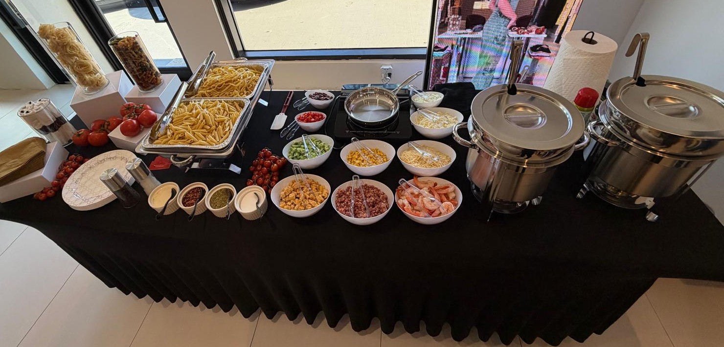 Full pasta buffet setup